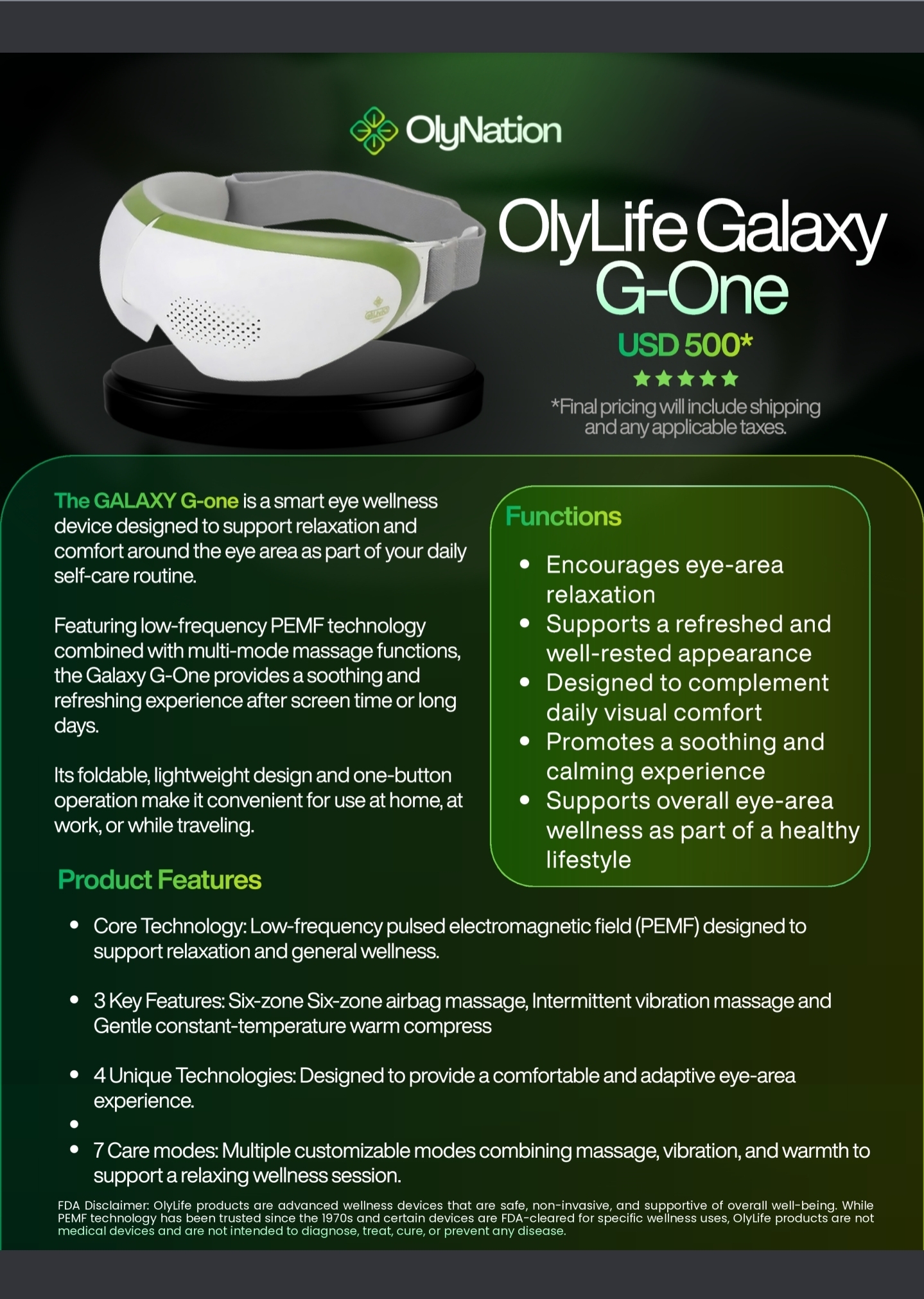 OlyLife Galaxy G-One product information